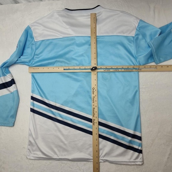 Chicago White Sox Shirt Mens Medium Blue White MLB Baseball Lace Up Jersey - Picture 8 of 10